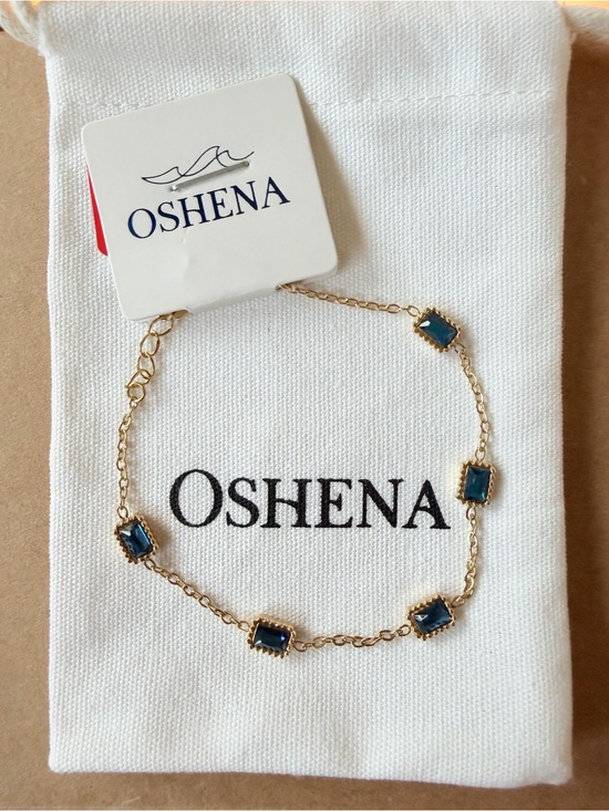 OSHENA Jewelry - OSHENA Gold Chain Radiance Bracelet with Blue Stones